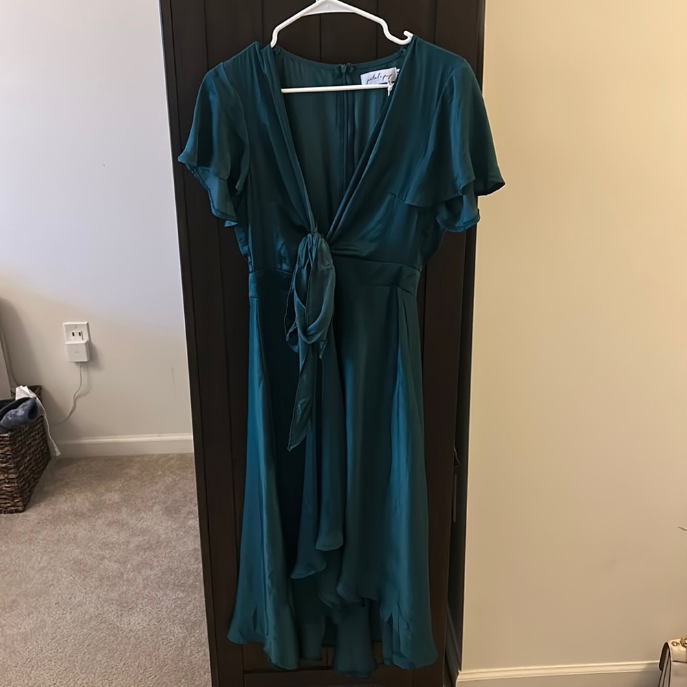 Petal and Pup Hunter green flowy dress